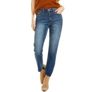 Joe's Jeans Paula High Rise Waist Raw Hem Ankle Straight Leg Dark Wash Size 26